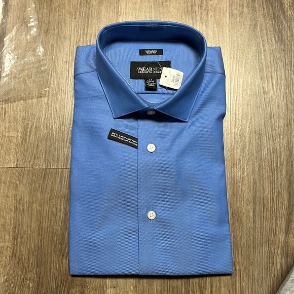 Kenneth Cole Mens Long Sleeve Button Up Dress Shirt - Picture 1 of 3